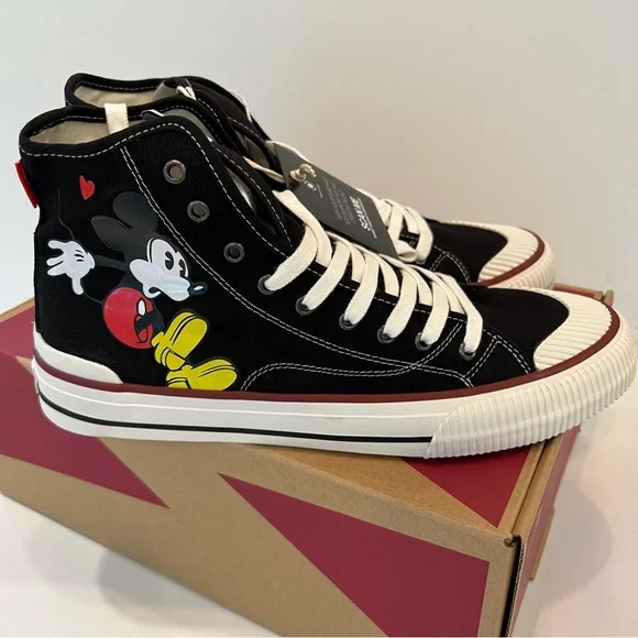 New Mickey Mouse Sneakers M 9.5 / 43 EUR / W 12 Canvas Disney MOA CONCEPT Hi-Top
